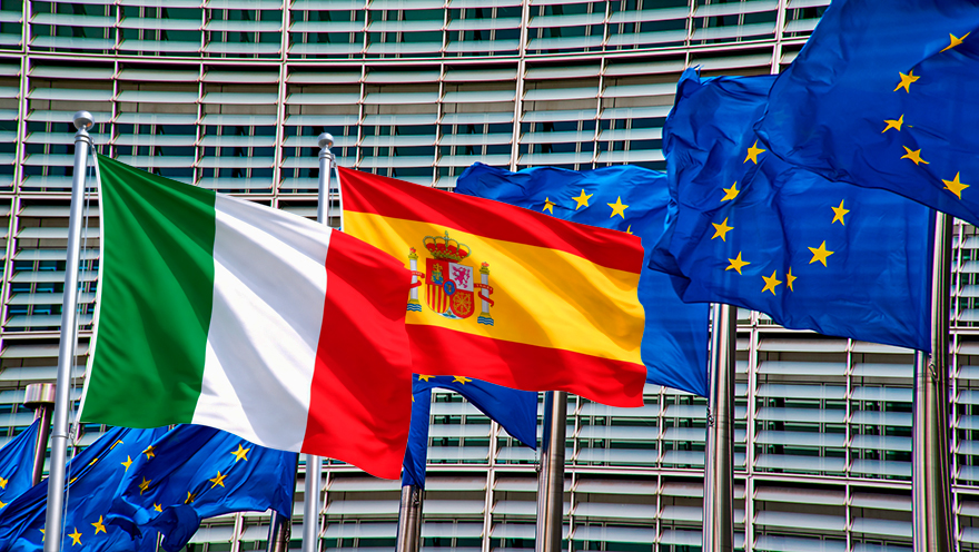 bandiere europa-italia-spagna